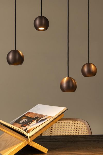 Lucide MONTANA - Pendant light - LED Dim. - CCT - 13x5,7W 2700K/4000K - Suitable for double-height spaces and high ceiling - Coffee - Premium